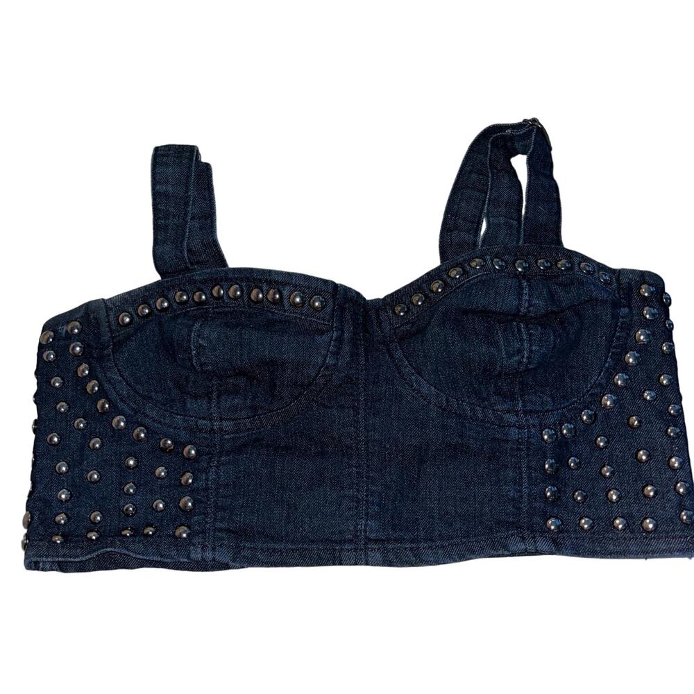 Forever 21 studded denim corset